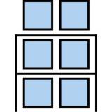  Paletový regál Cell, základní, 210,6 x 180 x 75 cm, 5 200 kg, 2 patra, modrý