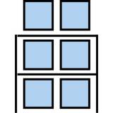  Paletový regál Cell, základní, 273,6 x 180 x 110 cm, 6 000 kg, 2 patra, modrý