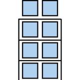  Paletový regál Cell, základní, 462,6 x 180 x 90 cm, 9 000 kg, 3 patra, modrý
