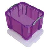  Plastový úložný box s víkem na klip, fialový, 35 l