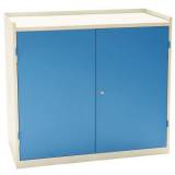  Dílenská skříň na nářadí Manutan, 91,5 x 100 x 50 cm, šedá/modrá