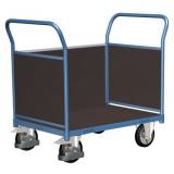  Plošinový vozík se dvěma madly s plnou výplní a boční stěnou, do 1 000 kg, 100,6 x 219,7 x 80 cm