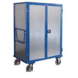  Vysoký skříňový vozík s madlem a 4 plnými stěnami, do 500 kg, 5 polic, 180 x 111,5 x 73 cm