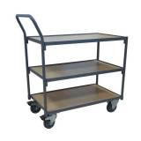  Policový vozík Manutan Barre V s madlem, do 250 kg, 3 police, 104,5 x 114,7 x 61,3 cm