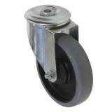  Antistatické gumové přístrojové kolo se středovým otvorem, průměr 125 mm, otočné, kuličkové ložisko