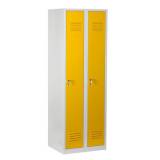  Svařovaná šatní skříň DURO VARIO, šedá/žlutá, cylindrický zámek