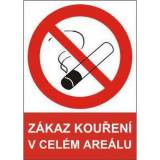  Zákazová bezpečnostní tabulka - Zákaz kouření v celém areálu, plast