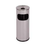  Kovový odpadkový koš s popelníkem, objem 11,5 l, matný nerez