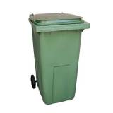 Plastová venkovní popelnice na tříděný odpad, objem 240 l, zelená