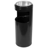  Kovový odpadkový koš s popelníkem, objem 10 l, černý