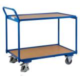 Policový vozík s madlem, do 250 kg, 2 police, 101 x 112,5 x 62,5 cm, modrý